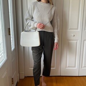 Babaton Modesto Green Pin Striped Trousers